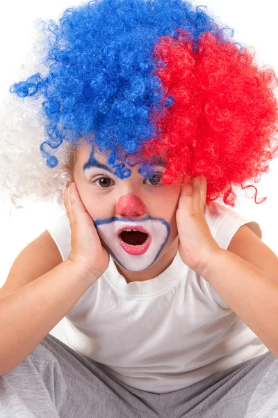 stock image Little clown boy - portrait