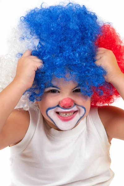 Lilla clown boy - porträtt — Stockfoto