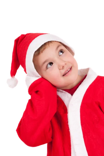 Boy with Santa Claus Hat isolated on white background — Stock Photo, Image