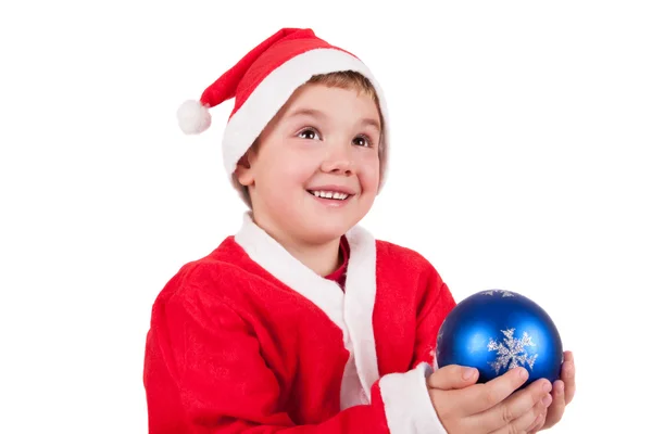 Child with Santa Hat isolated on white background — Stock Photo, Image