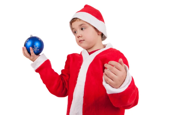Child with Santa Hat isolated on white background — Stock Photo, Image
