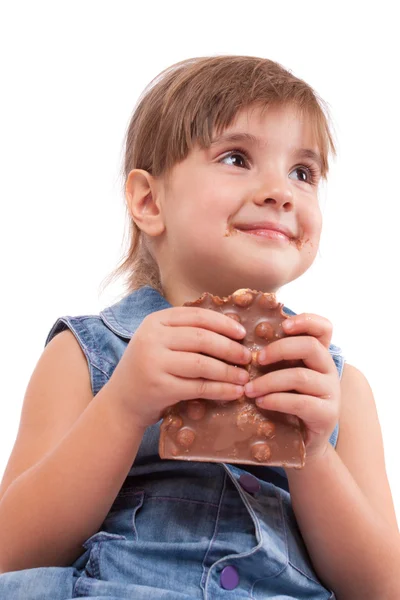 Girls eat chocolate — Stock Photo, Image