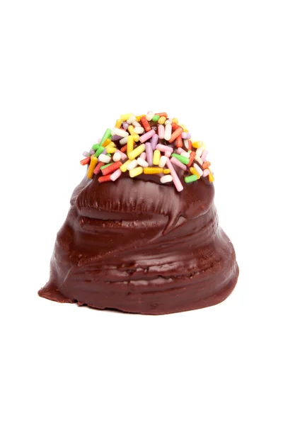 Beyaz arka plan üzerinde izole lezzetli pasta parça — Stok fotoğraf