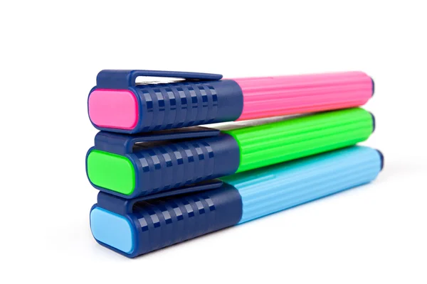 Colorful text highlighter pens — Stock Fotó