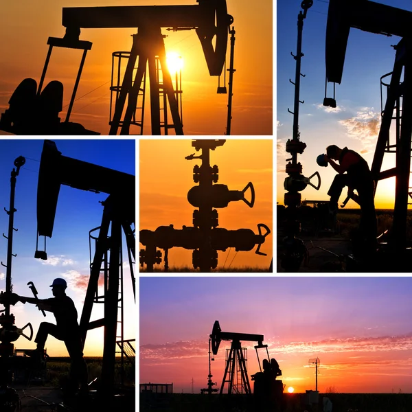 Endüstriyel kolaj işçiler iş yerinde gösterilen