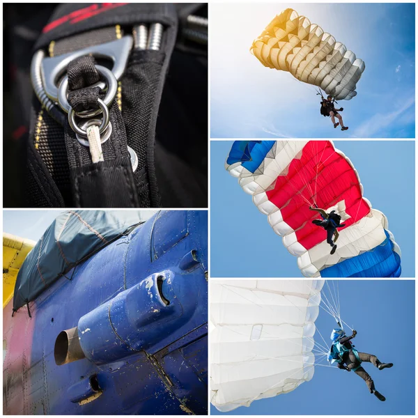 Collage paracadutista — Foto Stock