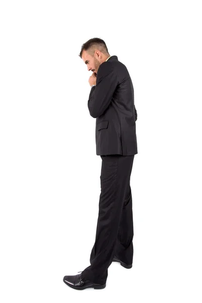 Hombre de negocios de longitud completa aislado en blanco — Foto de Stock