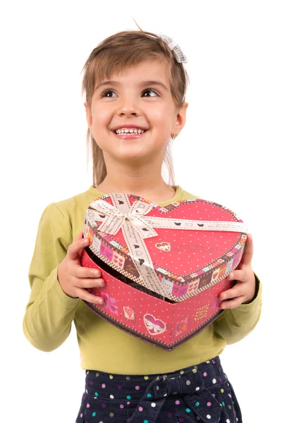 Bambina con regalo — Foto Stock