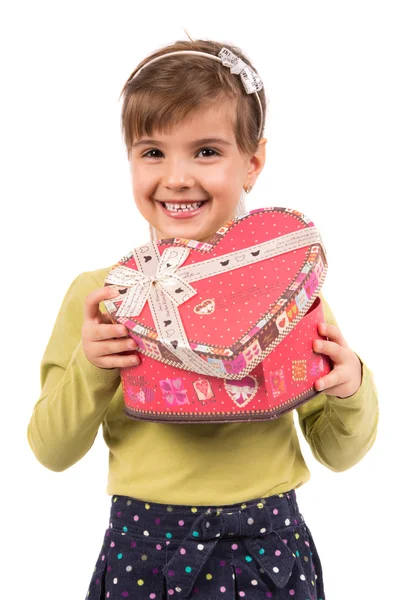 Little Girl with Gift — Stock Photo, Image