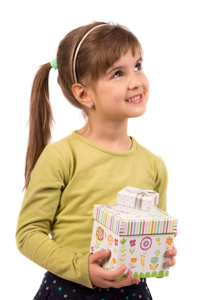 Little Girl with Gift — Stock Photo, Image