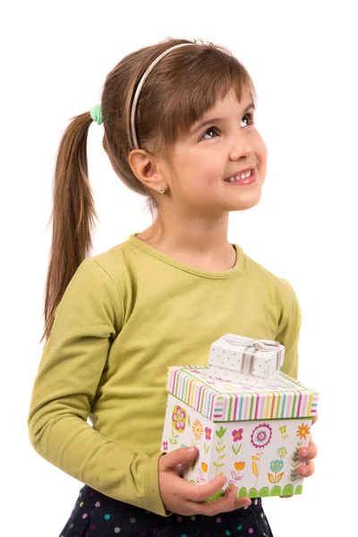 Bambina con regalo — Foto Stock