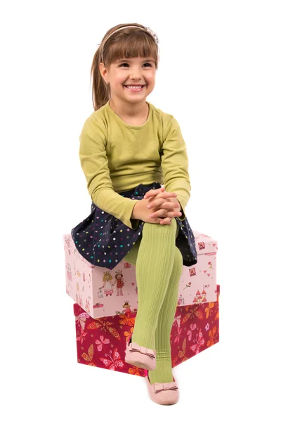 Little Girl with Gift — Stock Photo, Image