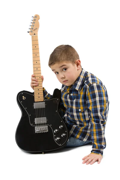 Young guitarist playing guitar — Stock Photo, Image