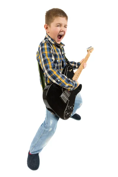 Young guitarist playing guitar — Stock Photo, Image