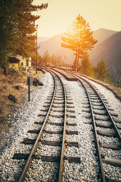 Ferrocarril a horizonte — Foto de Stock