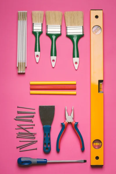 Conjunto de ferramentas de construção — Fotografia de Stock