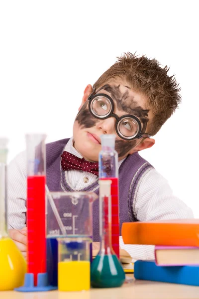 Mały chemik śmieszne — Zdjęcie stockowe