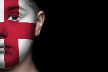 İngiltere bayrak ile insan yüzü boyalı