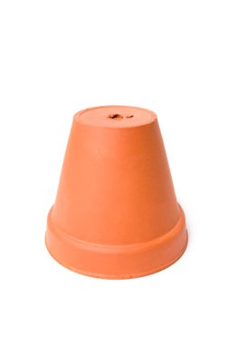 toprak saksı, üzerinde beyaz izole