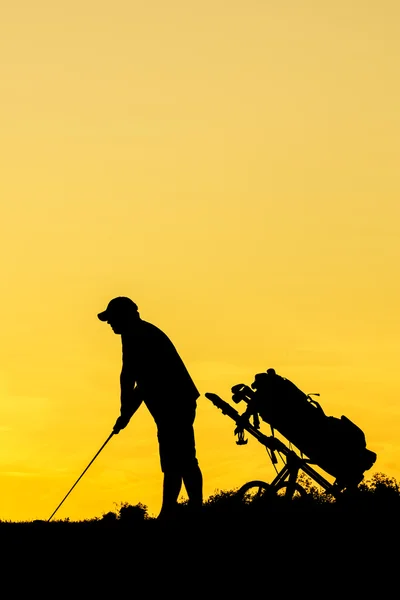 Golf Sonnenuntergang Silhouette — Stockfoto