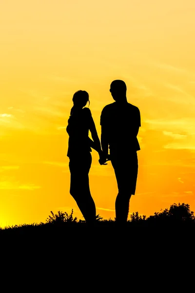 Couples Silhouettes — Stock Photo, Image