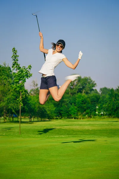 Jugadora de golf mujer — Foto de Stock