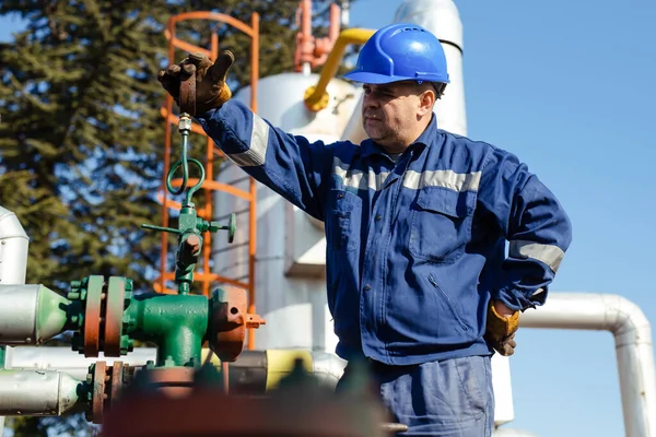 Erkek işçi görsel boru hattı petrol ve gaz teftişi