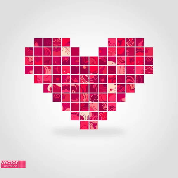 Heart mosaic. Vector illustration. — Stock Vector