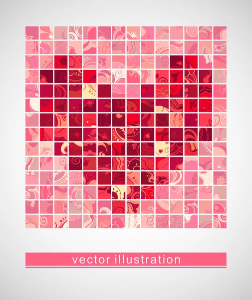 Herzmosaik. Vektorillustration. — Stockvektor