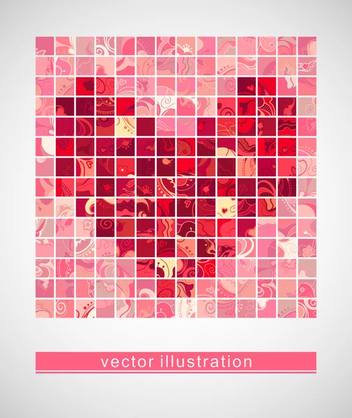 Coração em mosaico. Ilustração vetorial . — Vetor de Stock