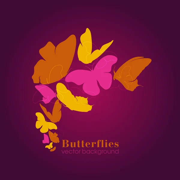 Vektor Schmetterlinge Hintergrunddesign — Stockvektor