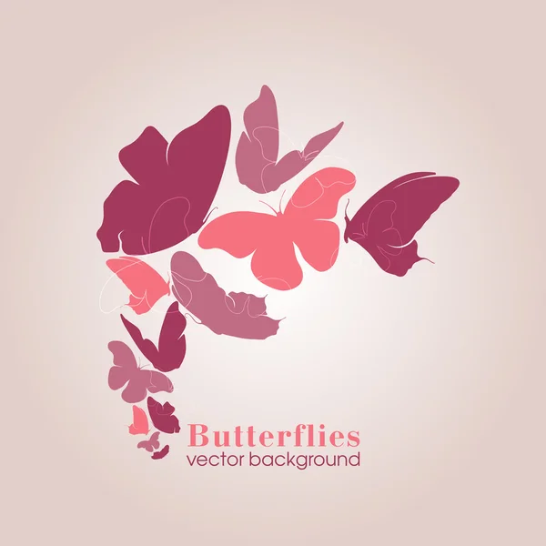 Vector butterflies background design — Stock Vector