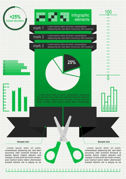 Set infographic elementen. snijden schaar — Stockvector