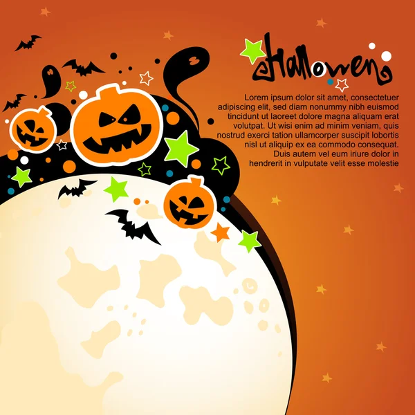 Tarjeta vectorial de Halloween o fondo . — Archivo Imágenes Vectoriales