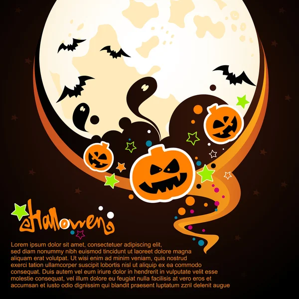 Carte vectorielle Halloween ou fond . — Image vectorielle
