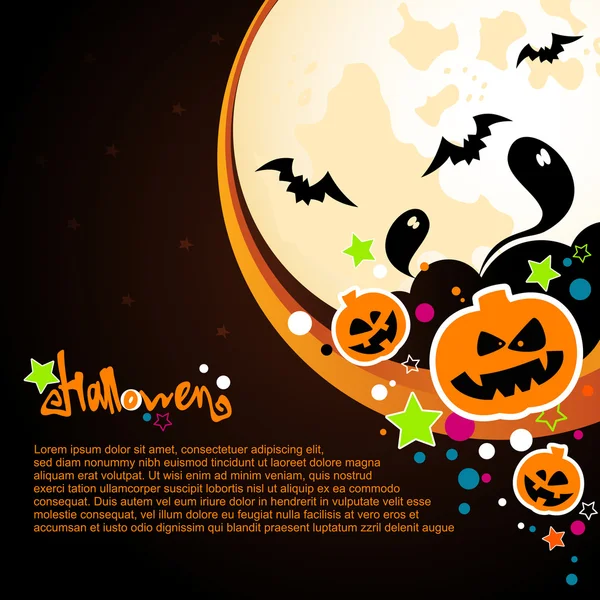 Carte vectorielle Halloween ou fond . — Image vectorielle