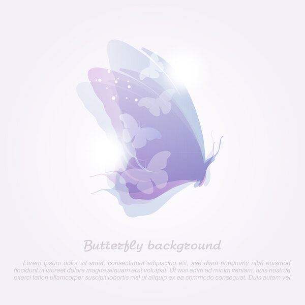 Абстрактная бабочка. Векторный фон

