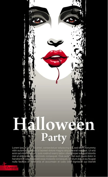 Хэллоуин партия дизайн шаблон с вампиром — стоковый вектор