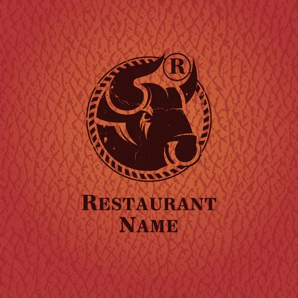 Επικεφαλής της bull. πρότυπο σχεδίασης εστιατόριο. — Διανυσματικό Αρχείο