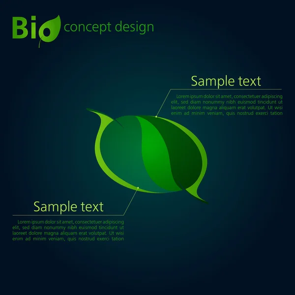 Green template for advertising brochure with two leaves — Stock Vector