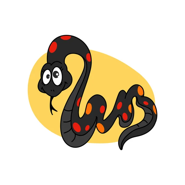 Funny snake with a gift. Symbol of 2013. — Stock Vector