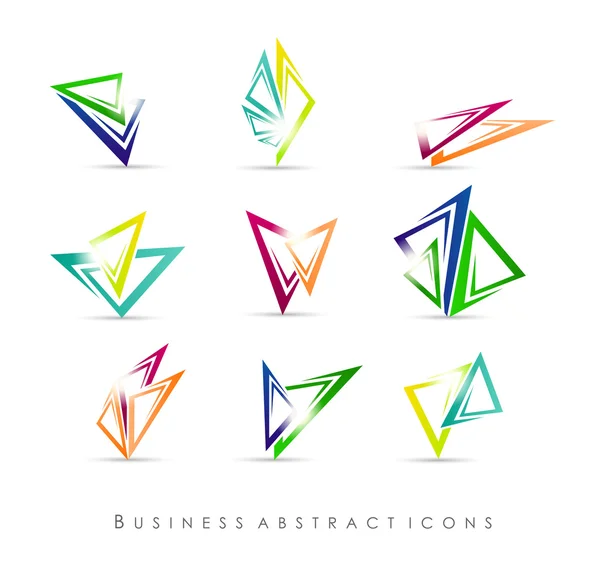 Business abstraktní ikony nastaveny — Stockový vektor