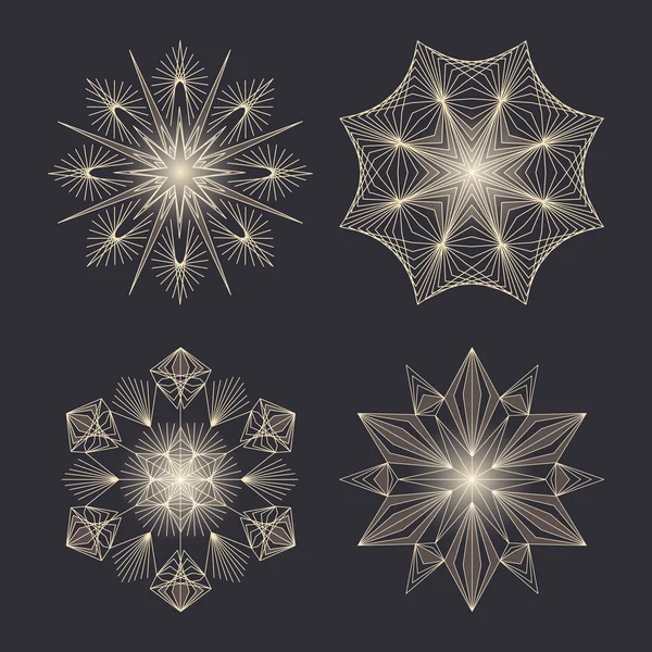 Conjunto de copos de nieve vectoriales para diseño navideño . — Archivo Imágenes Vectoriales