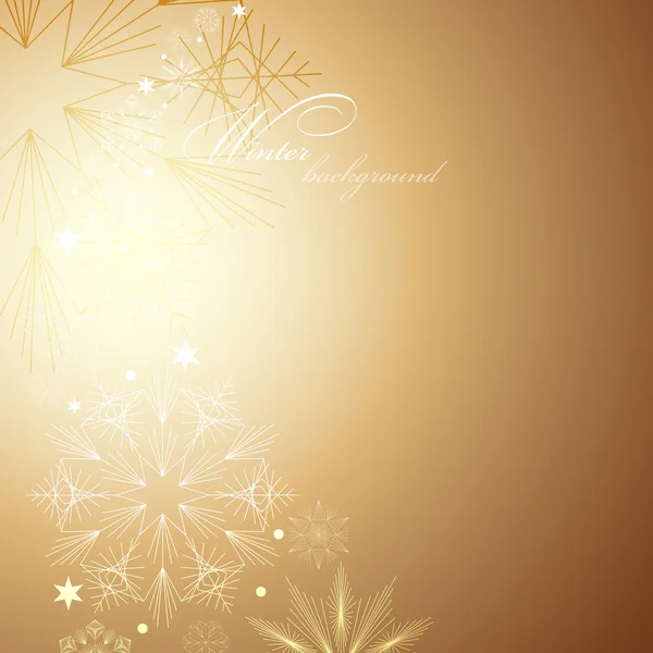 Elegante fondo navideño con copos de nieve y lugar para texto. — Vector de stock