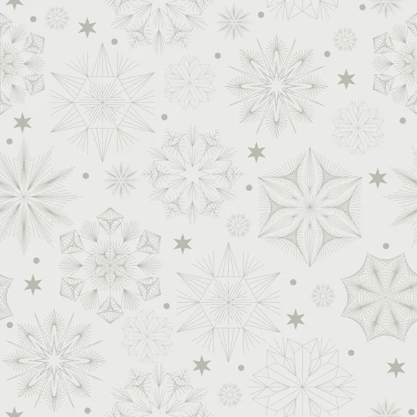 Padrão sem costura de Natal. Textura com flocos de neve — Vetor de Stock