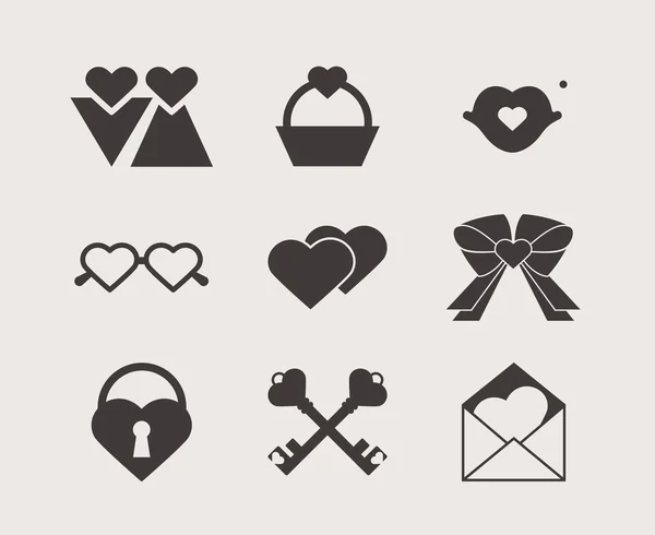 Valentine's day icons — Stock Vector