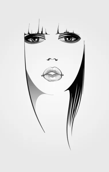 Ilustración cara mujer — Vector de stock