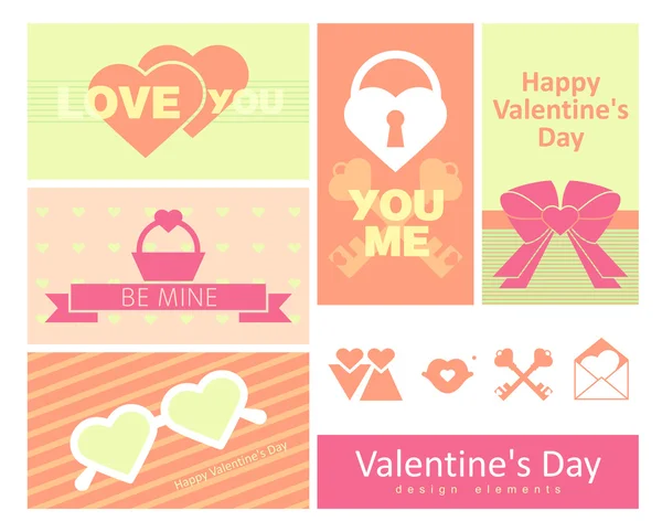 Mutlu Sevgililer günü kartları. Telifsiz Stok Vektörler