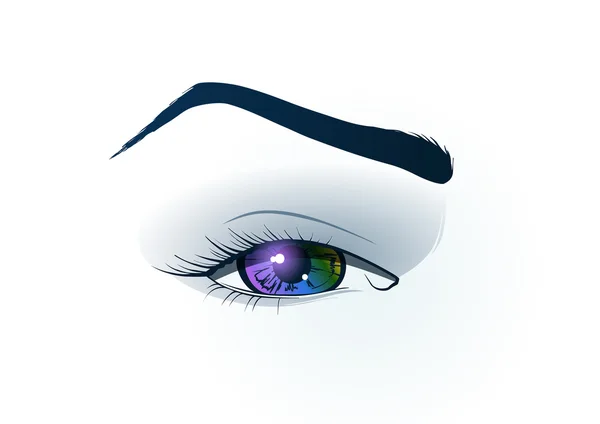 Renkli kadın göz — Stok Vektör