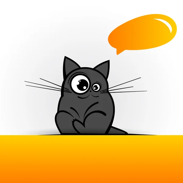 Funny cat with speech bubble — Stock Vector